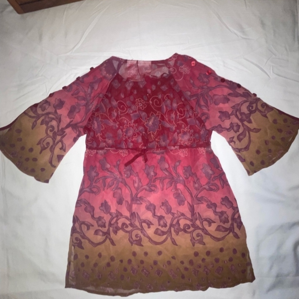 NWT  Girl Hindu Blouse For Girl Size S Seem 7 - 8 Burgundy Color. Made In India